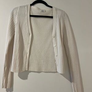 Wilfred Cream Ribbed Cardigan
